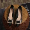 1bb0b6c443b6cd28d9470c094b0929f8.webp Women Leather Buckle Chunky Heels