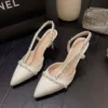 Women Rhinestone Satin Stiletto Heels