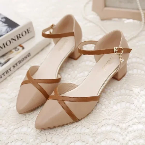 Women Chunky Heel Buckle Shoes