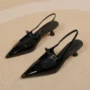 Women Patent Leather Slingback Heels