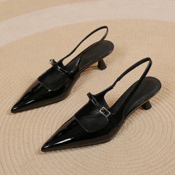 Women Patent Leather Slingback Heels