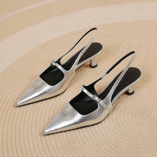 Women Patent Leather Slingback Heels