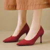 Women French Lace Stiletto Heels