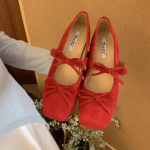 Mary Jane Suede Ballet Flats