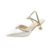 Women Satin Rhinestone Bridal Heels