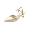 Women Satin Rhinestone Bridal Heels