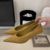 Women Suede Pointed Stiletto Heels