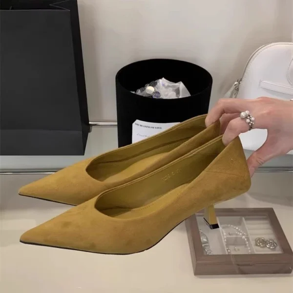 Women Suede Pointed Stiletto Heels