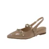 Women Studded Leather Slingback Sandals
