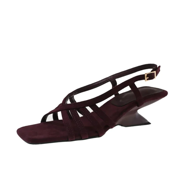 Women Woven Roman Chunky Heels