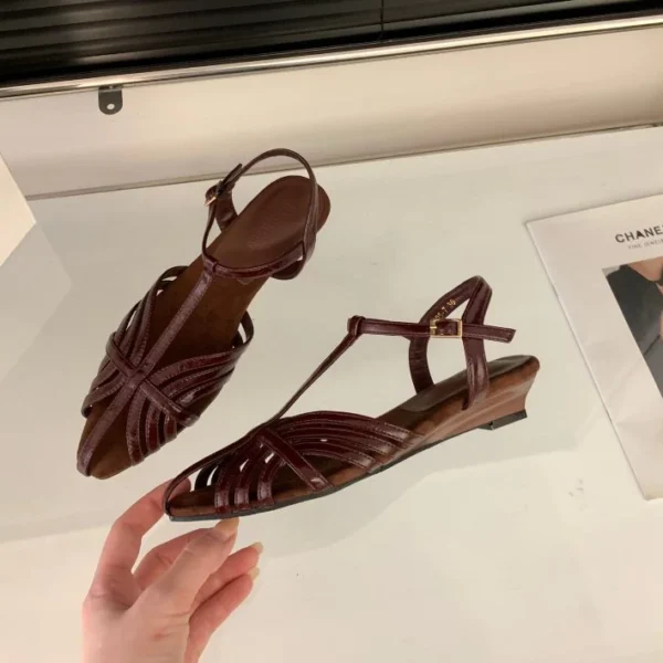 Women Hollow Roman Chunky Heels