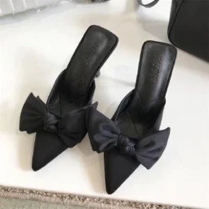 Women Bow Pointed Stiletto Heels