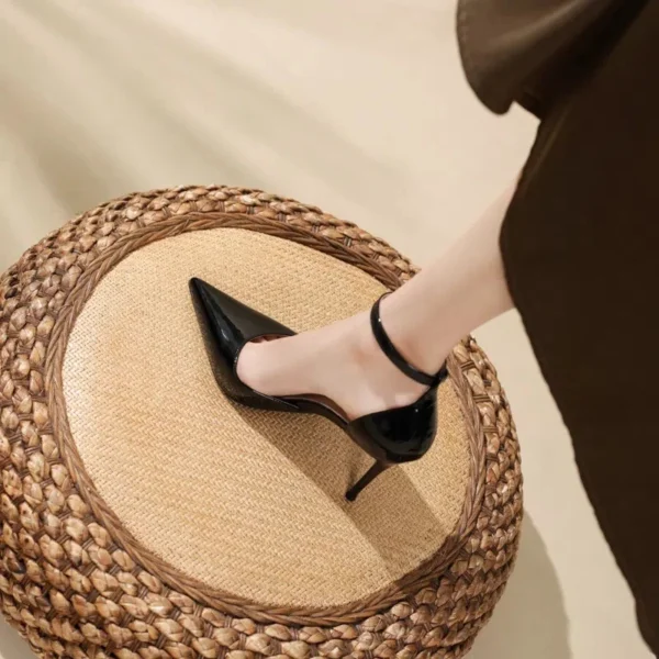 Women Nude Buckle Stiletto Heels